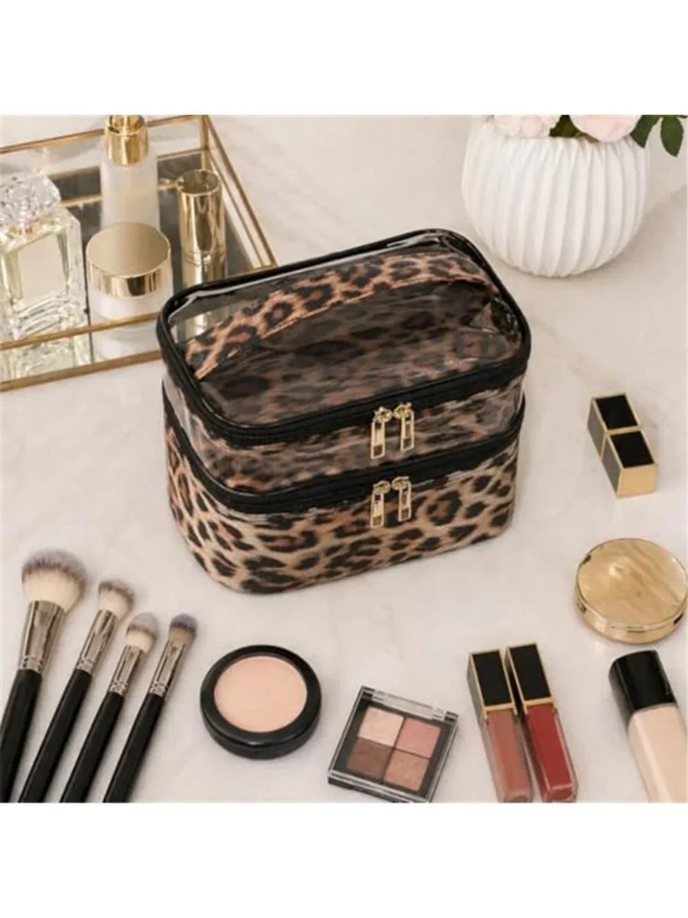 Double-layer Cosmetic Bag Makeup Bag Travel Makeup Bag Makeup Bags for Women